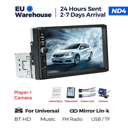 MEKEDE 1DIN MP5 Player — 7" HD Touchscreen Car Radio with USB, Bluetooth & TF Card for Universal Auto Multimedia