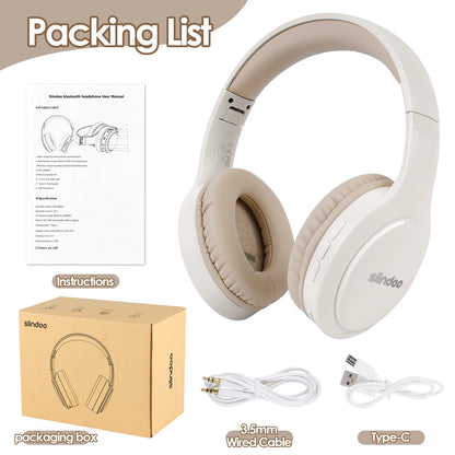 Siindoo JH-919 Foldable Wireless Headphones – Bluetooth Stereo Earphones with Mic & Super Bass, 4 Colors for iPhone, Laptop, PC