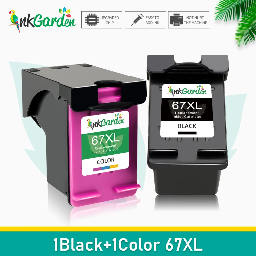 InkGarden 67XL Compatible Ink Cartridge for HP – Replacement Ink for Envy 4140, 4152, 4155, 4158, 1225, 2732, 2752, 2774, 6052 & 6055 Printers