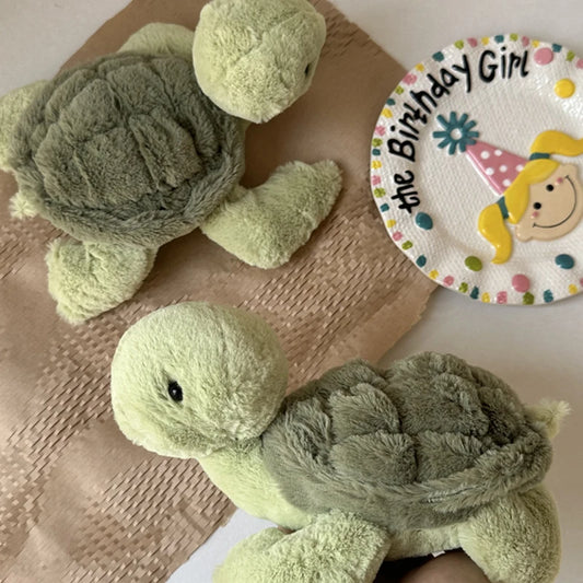 Realistic Tortoise Plush Toy — Soft Sea Turtle Stuffed Animal Doll with Keyring