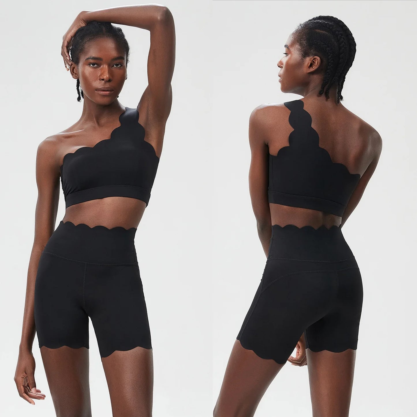 2PCS Women’s Seamless Yoga & Fitness Set – Sports Bra with Leggings & Gym Shorts Workout Outfit
