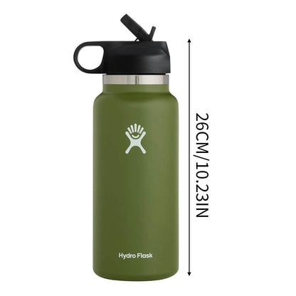 32oz Stainless Steel Straw Cup – Vacuum Insulated Office Water Tumbler