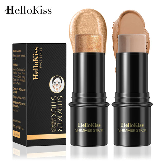 Face Brown Bronzer Contour Stick - Foundation Makeup Pen, Long-Lasting Smooth Contour, Shadow Blusher & Highlight Concealer Cosmetics