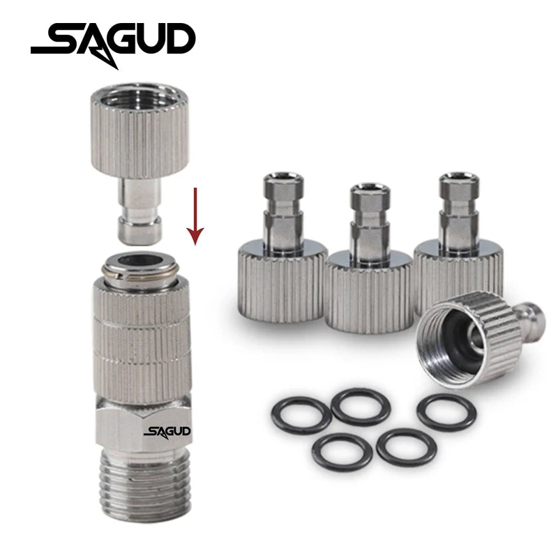 SAGUD Airbrush Quick Disconnect Kit – 1/8" Quick Release Fitting Adapter with 4 Extra Connectors for Hose & Airbrush Parts