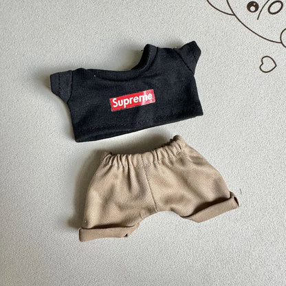 17cm Lovely Labubu Doll Clothes - First & Second Generation Supreme Clothing Set, Multi-Color Outfits