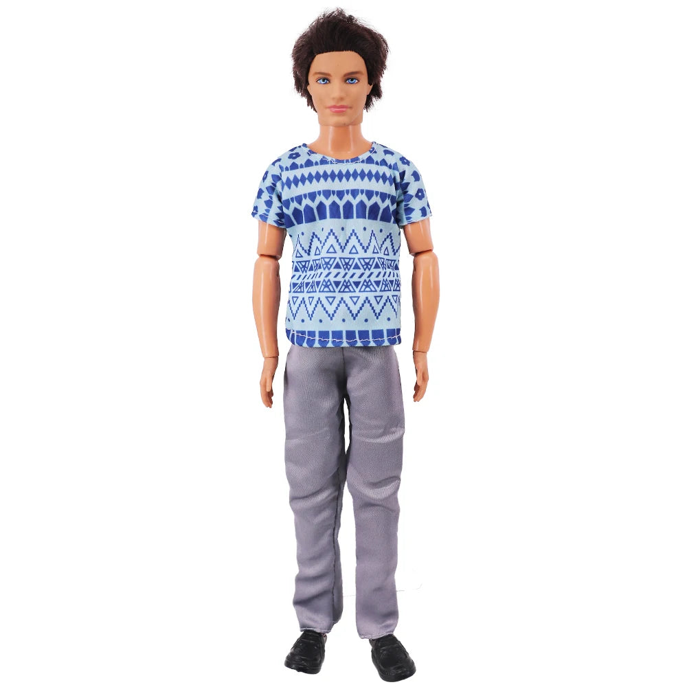30cm Ken Doll Clothes – Pop Suit Top & Pants Outfit for Boys, Holiday Gift Doll Accessories