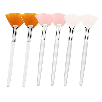 Facial Mask Applicator Brushes - Soft Fan-Shaped Flat Head Cosmetic Brushes for Skincare and Beauty Tools