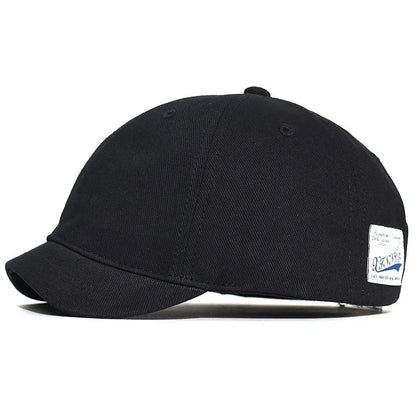 Men's & Women's Short Brim Cotton Baseball Cap – Vintage Casual Dad Hat, Adjustable Trucker Style with Nylon Fastener Tape