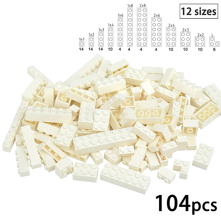 DIY Building Block Wall Figures Bricks - 1x2, 1x3 & 1x4 Small Construction Bricks for Creative Building & Educational Play