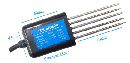 Soil Moisture, Temperature, Humidity, EC, pH & NPK Sensor - 4-20mA, 0-5V, RS485 Modbus for Accurate Soil Measurement