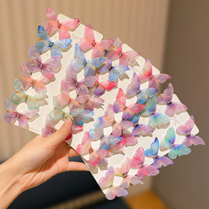 36-Piece Butterfly Hairpins - Dreamy Gradient Colors Cute Hair Accessories for Girls, Birthday Parties, Weddings & Everyday Styling