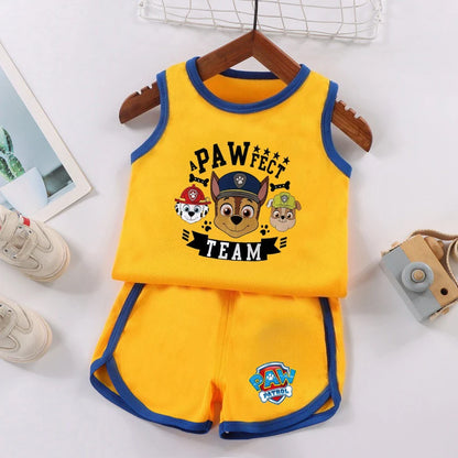 PAW Patrol Kids Soccer Jersey Set - Colorful Sleeveless Sportswear Training Outfit