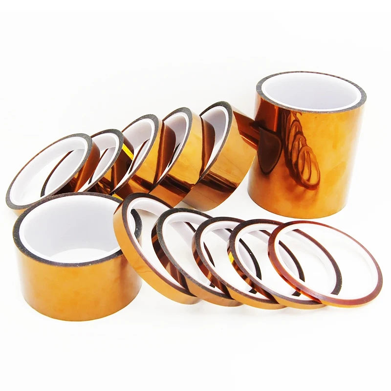 30m Gold Finger High-Temp Polyimide Tape – Anti-Static PET Insulation Tape for Lithium Batteries, Multi-Size Options