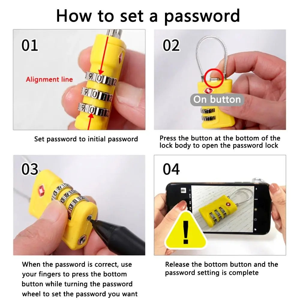 New TSA Customs Colorful Code Lock: Travel Luggage Password Changeable Padlock - Contrast Design for Cabinet, Locker Security