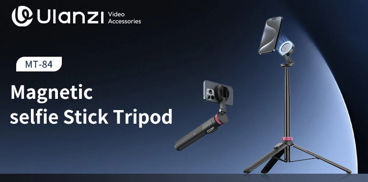 Ulanzi MA09 1.8m Selfie Stick Tripod – Remote Control Tripod for iPhone 16-13 Pro Max & Android with Panoramic Ball Head Holder