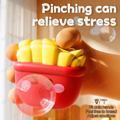 HYES Cartoon Food Pop Bubble Toy – Stress Relief Squeeze Toy for Kids & Adults