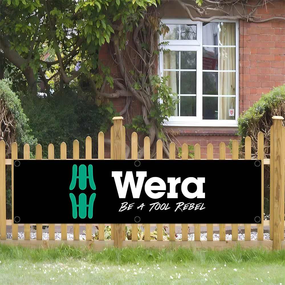 60x240cm WeraS Tools Garage Banner - Polyester Wall Tapestry with Brass Grommets for Indoor & Outdoor Decor