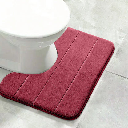 Coral Velvet Bathroom Mat - Anti-Skid Absorbent Toilet & Bathtub Floor Mat, Entrance Rug