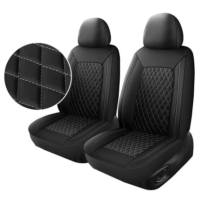 Universal PU Leather Driver Seat Cover - Single-Line Diamond Grid Car Seat Protector