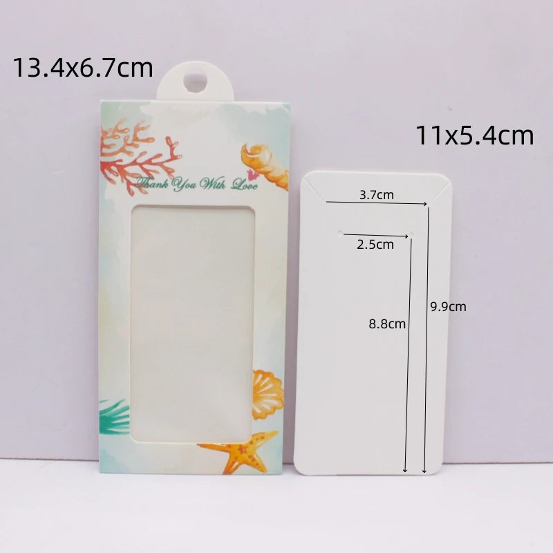 50PCS Marble Pattern Jewelry Display Boxes – DIY Window Gift Boxes with Hanger for Wedding & Thank You Gifts