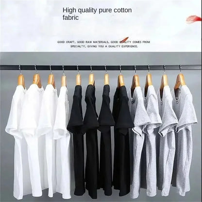 Heavyweight 100% Cotton T-Shirt - Thick Knit Round Neck Short Sleeve Tee 500/300g
