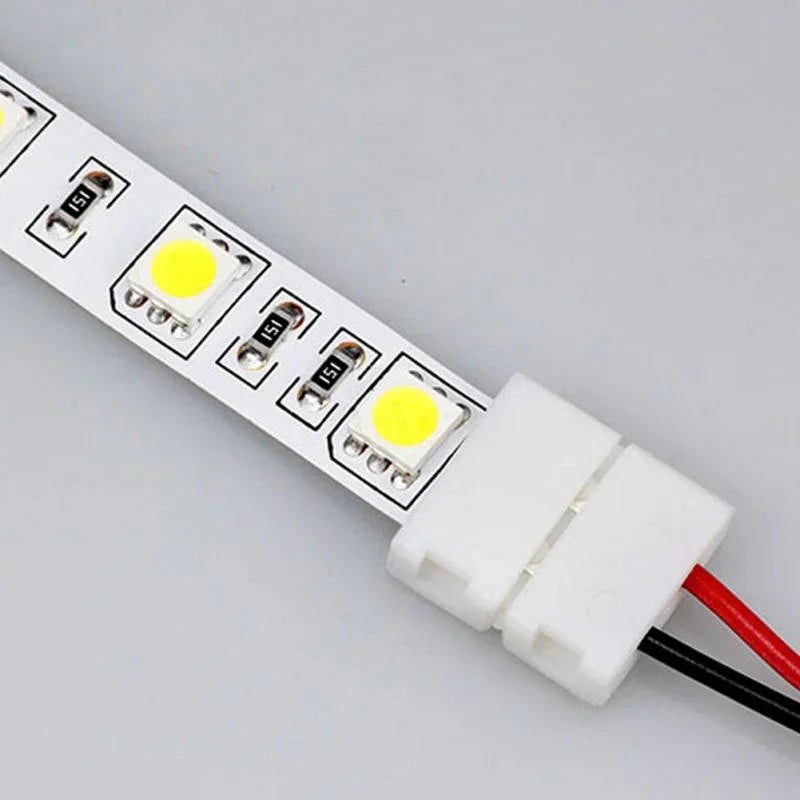 10/20PCS 2 Pin LED Strip Connectors - No Soldering 8mm 10mm Power Wire Clips for 2835/5050 LED Light Strips