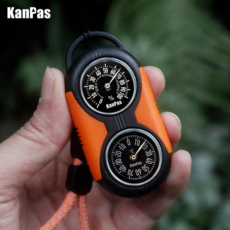 KANPAS Thermometer Compass Kit - Outdoor Thermohygrometer for Camping, Hiking, Trekking, Hunting & Survival
