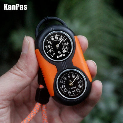 KANPAS Thermometer Compass Kit - Outdoor Thermohygrometer for Camping, Hiking, Trekking, Hunting & Survival