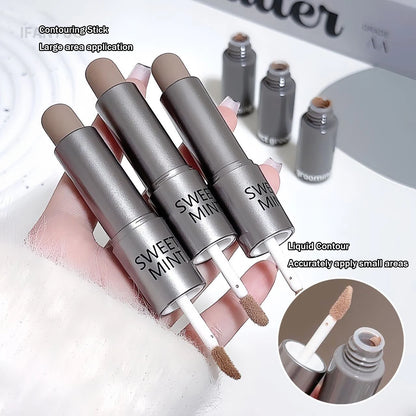 Moisturizing Matte Contour Stick - Waterproof Concealer Highlighter for 3D Nose Shadow Face Sculpting Makeup