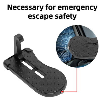 Foldable Car Roof Rack Step: Universal Latch Hook Auxiliary Walking Car Foot Pedal - Aluminum Alloy Safety Hammer Included