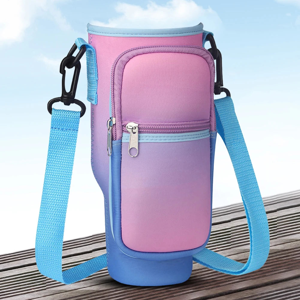 Portable Water Bottle Carrier Bag – Neoprene Holder with Phone Pocket for Stanley 40oz Tumbler with Handle