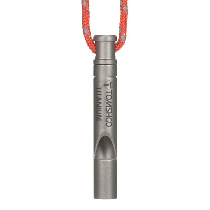TOMSHOO Titanium Emergency Whistle - Lightweight Outdoor Survival Whistle with Cord for Camping, Hiking & Exploring