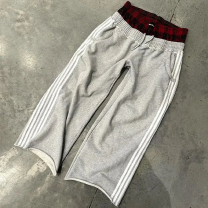 Y2K Retro Embroidered Sweatpants - Unisex Harajuku Goth Wide Leg Baggy Streetwear