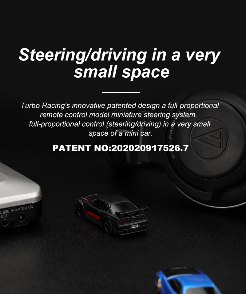 Turbo Racing 1:76 RC Drift Car | C64/C72/C73/C74 with Gyro & Full Remote Control for Kids & Adults