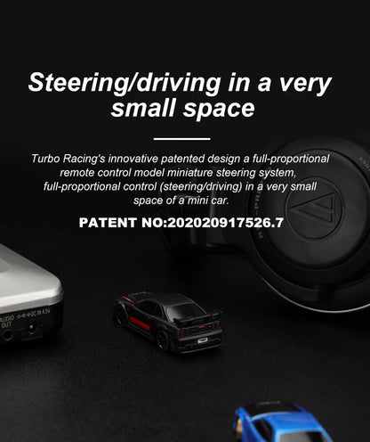 Turbo Racing 1:76 RC Drift Car | C64/C72/C73/C74 with Gyro & Full Remote Control for Kids & Adults
