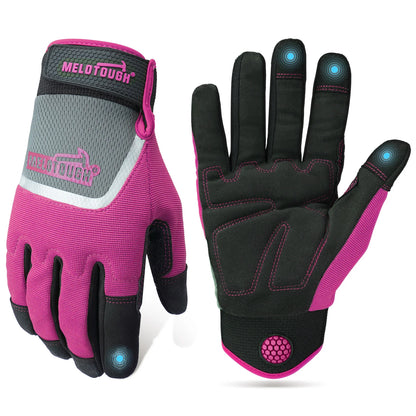 Heavy-Duty Work Gloves - Breathable Touchscreen Mechanic, Gardening & Warehouse Gloves for Men & Women