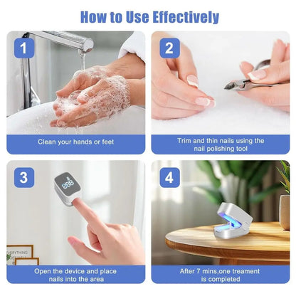 Rechargeable Nail Care LED Light Device - UV-Free Toenail Treatment Lamp for Home Foot Care
