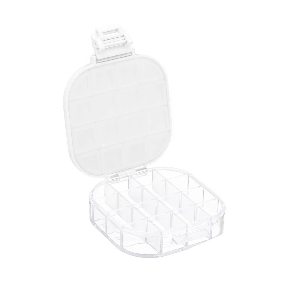 16-Well Transparent Paint Storage Box — Airtight Moisture-Proof Container & Foldable Painting Palette