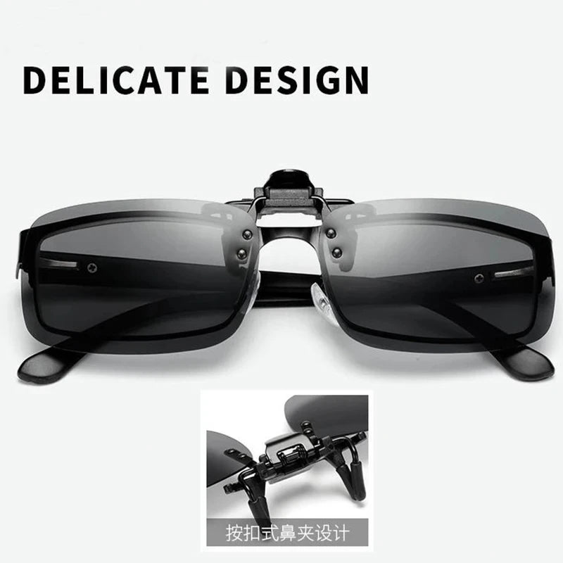 4 Color Polarized Sunglasses Clip-On - Flip Up UV 380 Lenses for Driving and Fishing | Night Vision Glasses Clips