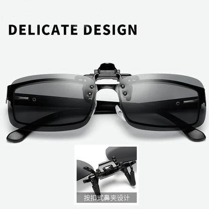 4 Color Polarized Sunglasses Clip-On - Flip Up UV 380 Lenses for Driving and Fishing | Night Vision Glasses Clips