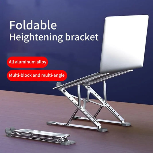 Folding Adjustable Laptop Stand for MacBook and PC - Aluminum Notebook Holder with Heat Dissipation for Tablets and Computers