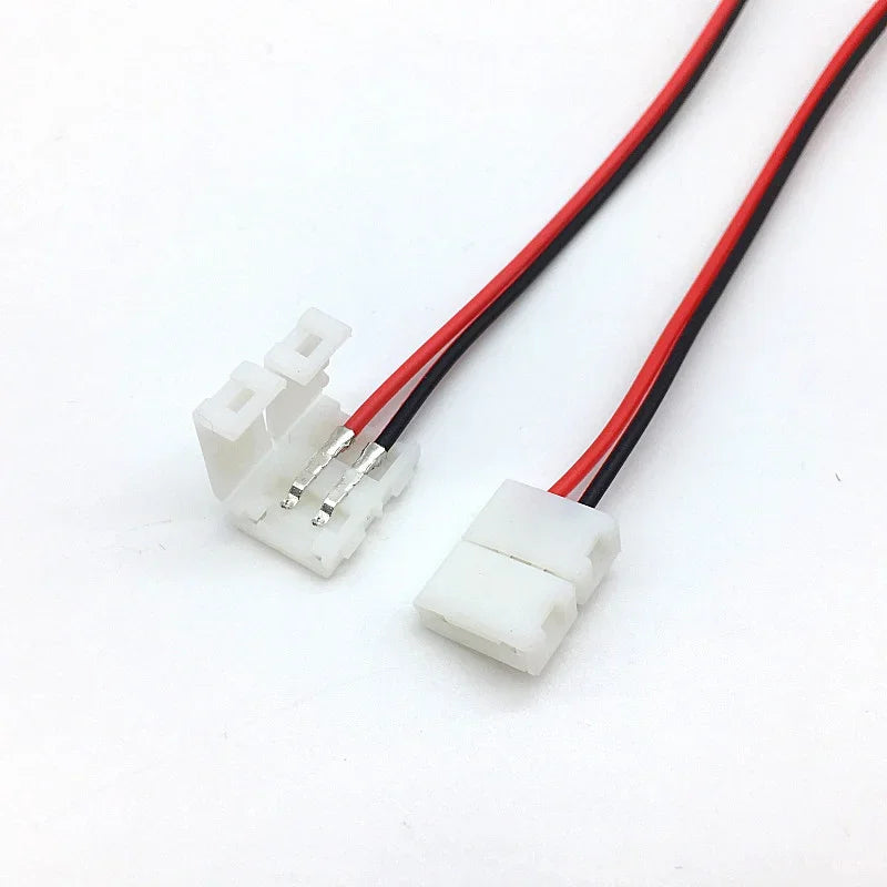 10/20PCS 2 Pin LED Strip Connectors - No Soldering 8mm 10mm Power Wire Clips for 2835/5050 LED Light Strips
