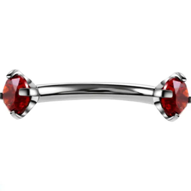 Crystal Curved Barbell Piercing Earrings – Daith, Helix, Tragus & Cartilage Body Jewelry Stud Ring