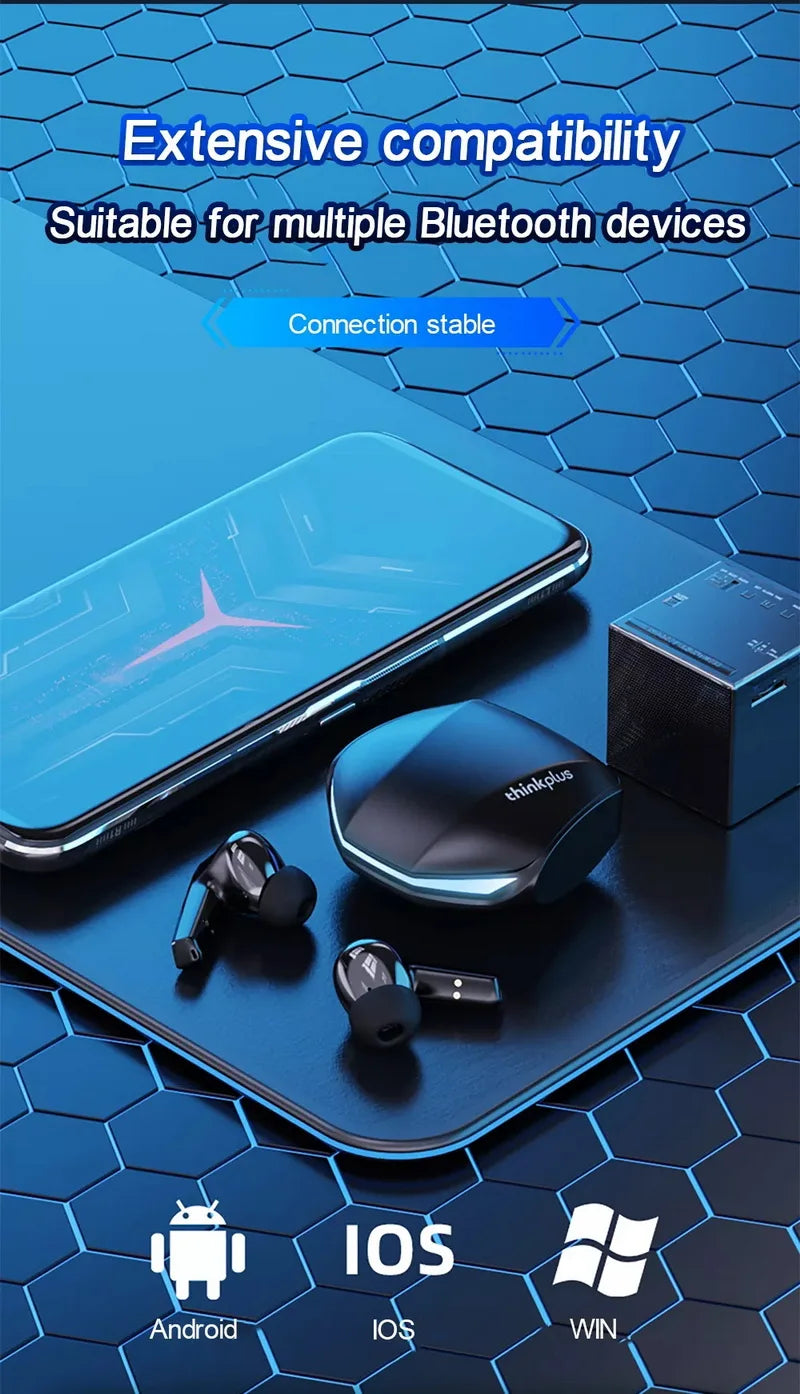 5PCS Lenovo GM2 Pro TWS Wireless Bluetooth Headset – 5.3 Bluetooth, Noise Reduction, Sport & Gaming Earbuds