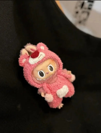 Labubu 17cm Doll Clothes Only — Fashion Hoodie Outfit for Model Dolls, Cute Xmas Accessory
