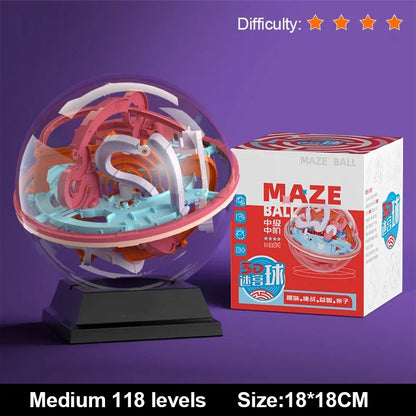 3D Puzzle Ball Maze Toy - Montessori Labyrinth Challenge Game for Kids Balance Training