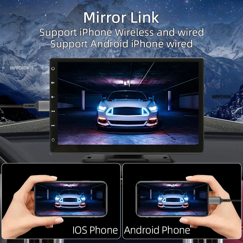 9-Inch Car Radio Multimedia Player — IPS Touch Screen with CarPlay, Android Auto, Bluetooth, AUX & MirrorLink Universal