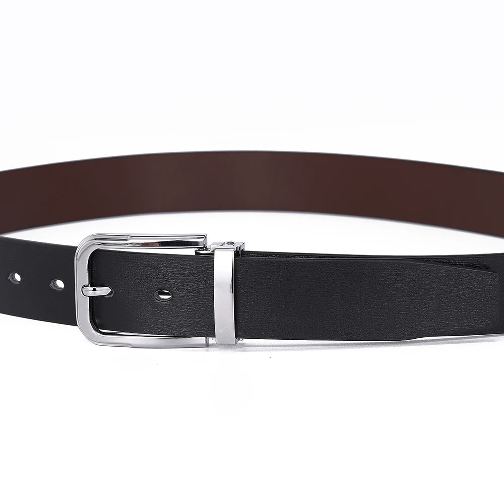 Men’s Pin Buckle Cowskin Leather Belt – High-Quality Designer Waist Strap, Luxury Fashion Accessory