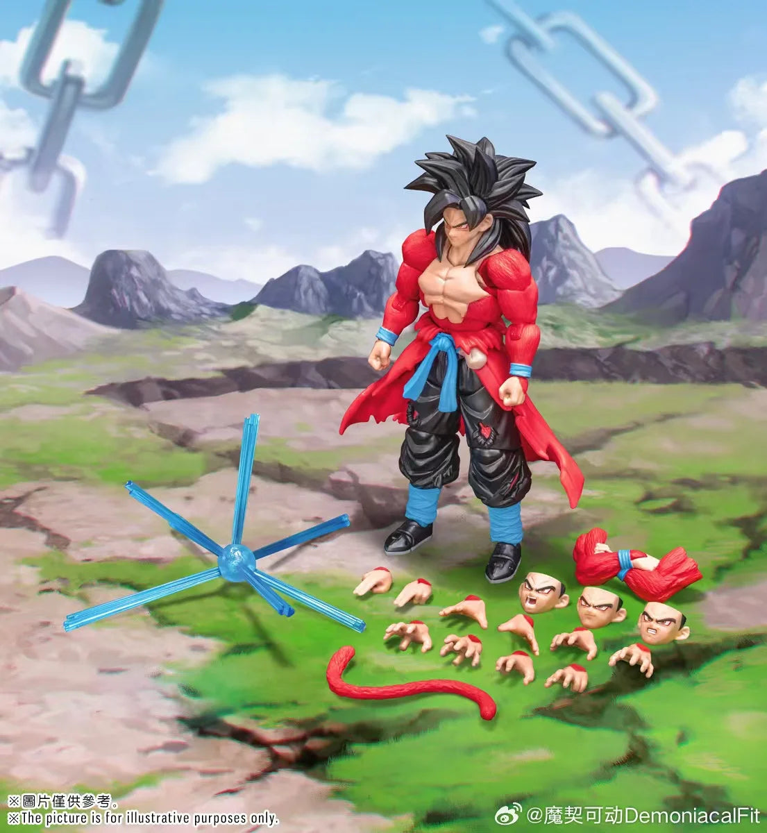 Demoniacal Fit SSJ4 Goku Action Figure - Dragon Ball SHF Untamed Power Collectible Model Toy Gift