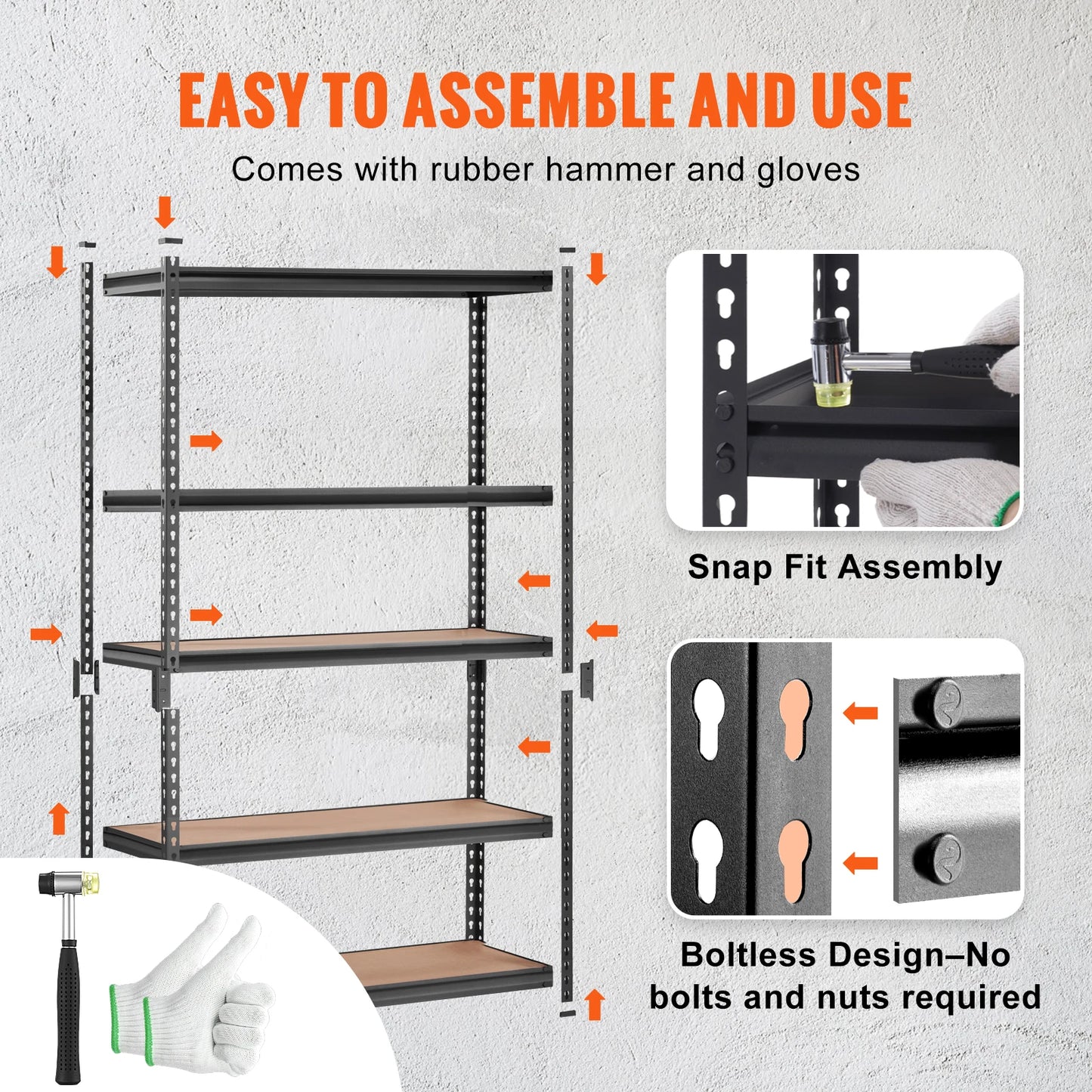 SucceBuy 5-Tier Heavy Duty Metal Storage Shelving Unit – Standing Organizer Rack for Kitchen, Living Room, Warehouse & Flower Stand